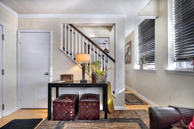 entrance foyer with crown molding