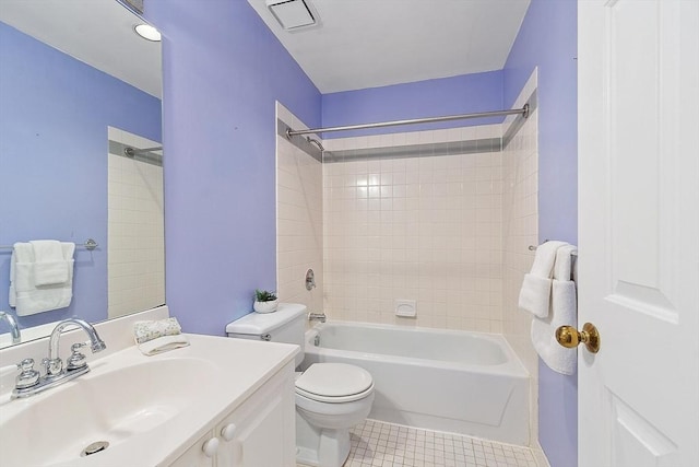 60 Glen Rd Unit 107, Brookline, MA 02445 - full bath featuring toilet, vanity, bathing tub / shower combination, and tile patterned flooring