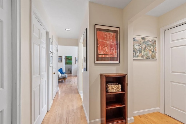 60 Glen Rd Unit 107, Brookline, MA 02445 - hall featuring light wood-type flooring, recessed lighting, and baseboards