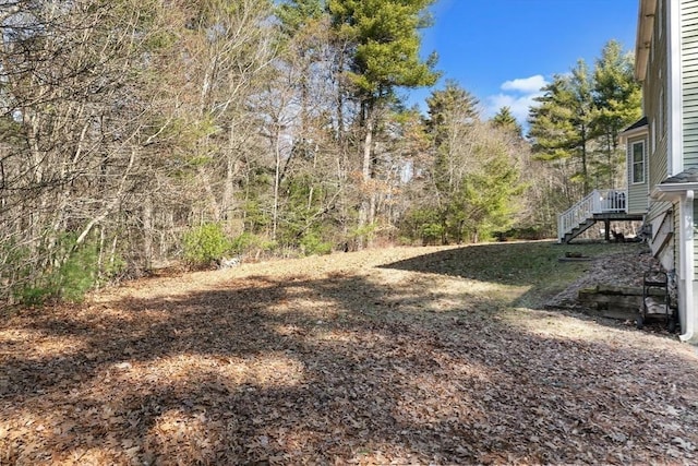 view of yard with stairs