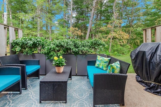 300 Falmouth Rd Unit 12A, Mashpee, MA 02649 - view of patio / terrace featuring an outdoor hangout area and area for grilling