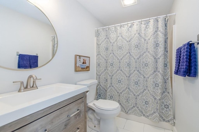 300 Falmouth Rd Unit 12A, Mashpee, MA 02649 - full bathroom with vanity, tile patterned flooring, and a shower with shower curtain