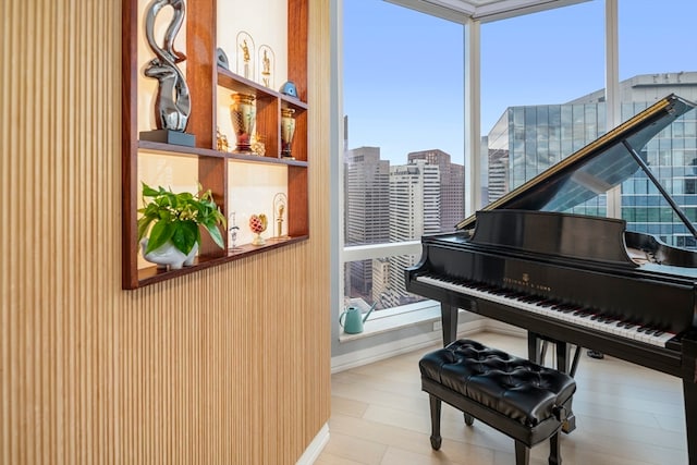 miscellaneous room featuring light hardwood / wood-style flooring