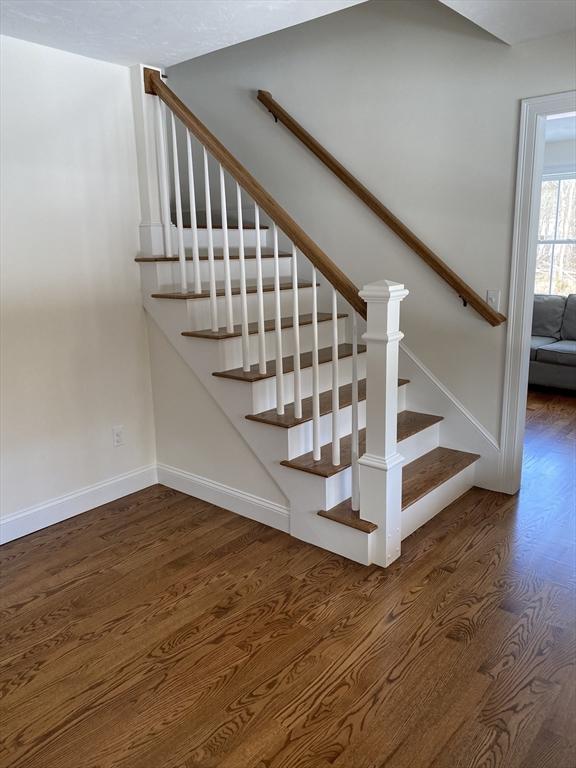 40 Old Summit St, Halifax, MA 02338 - stairs featuring wood finished floors and baseboards