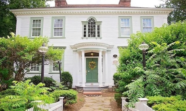 exterior space with a chimney