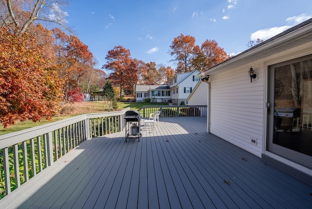 deck with area for grilling