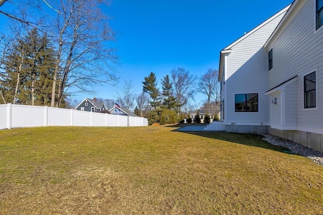 view of yard with fence