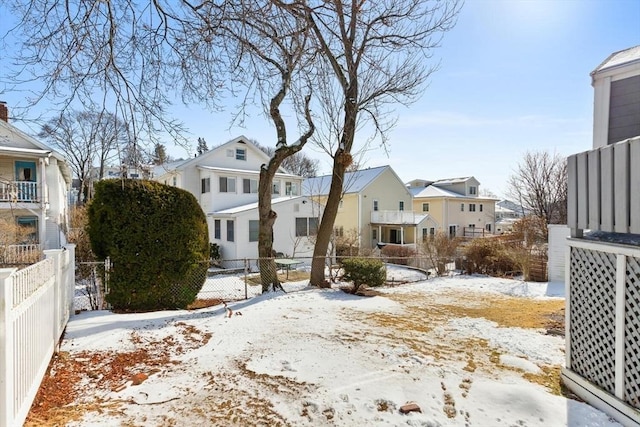 view of snowy yard