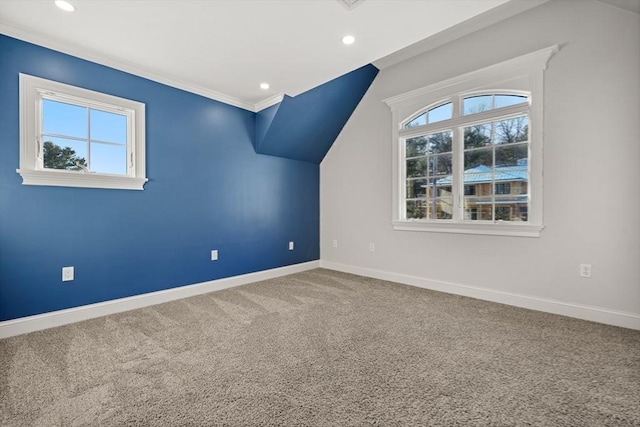 additional living space with carpet floors and a healthy amount of sunlight