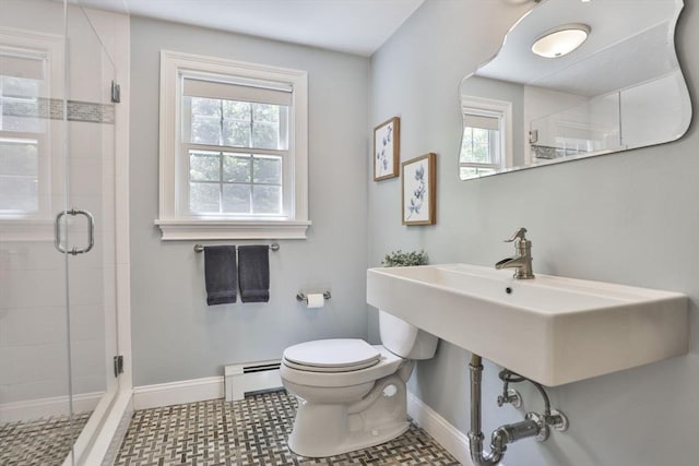 1 Columbine Rd, Milton, MA 02186 - bathroom with a baseboard heating unit, baseboards, and healthy amount of natural light