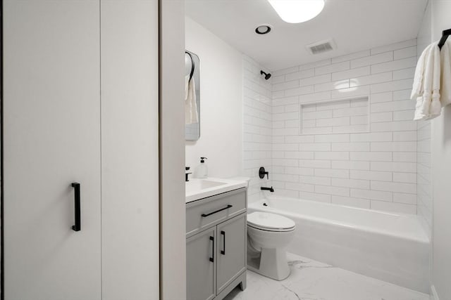 10 Rogers Unit 1119, Cambridge, MA 02142 - bathroom with vanity, bathing tub / shower combination, and marble look tiles