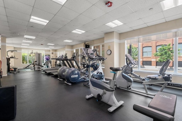 10 Rogers Unit 1119, Cambridge, MA 02142 - exercise room featuring a paneled ceiling