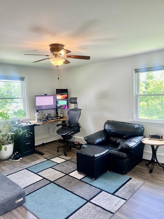 35 Marsh Ave, Worcester, MA 01605 - home office featuring wood finished floors and ceiling fan
