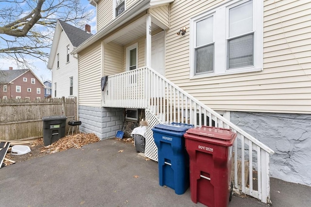 exterior space featuring fence