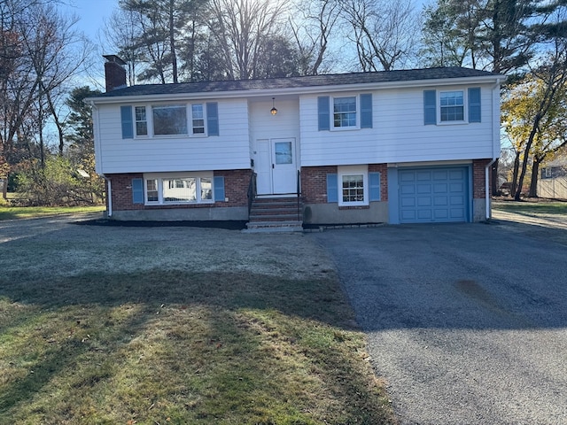 bi-level home with a garage