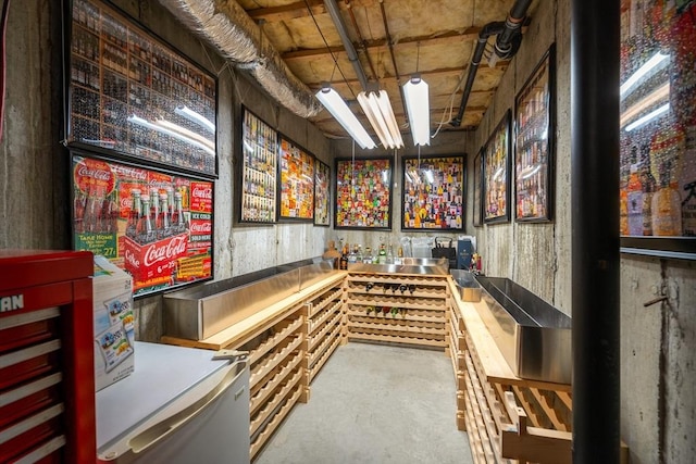 interior space featuring concrete flooring