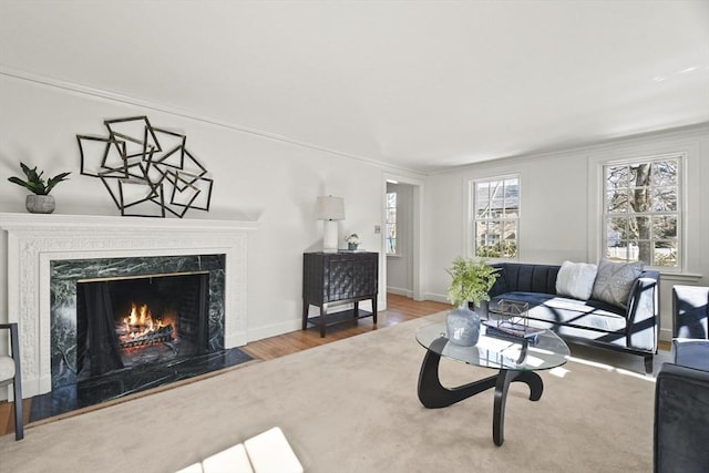 15 Alden Rd, Wellesley, MA 02481 - living room with wood finished floors, a fireplace, and baseboards
