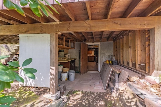 view of storage area