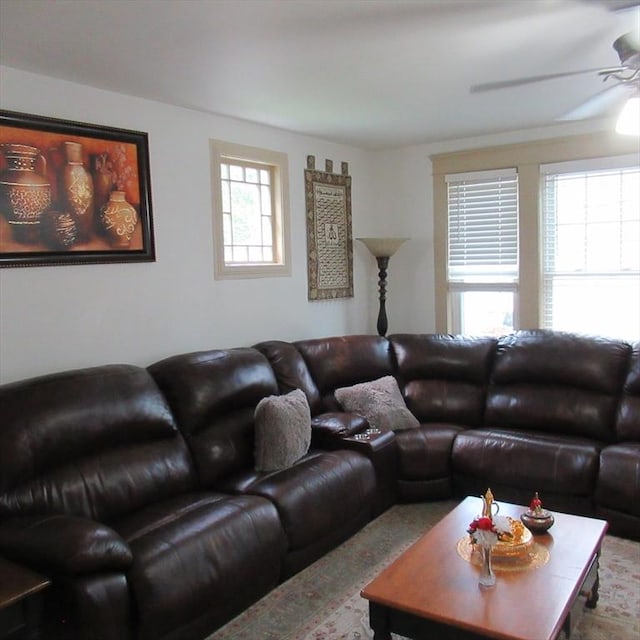 85-87 Belrose Ave, Lowell, MA 01852 - living area with a ceiling fan