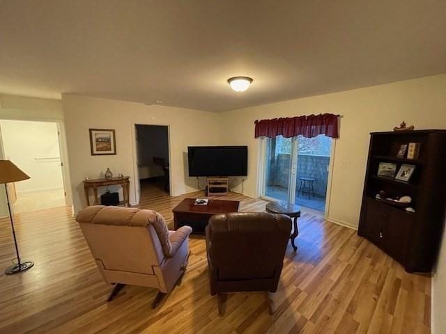 living area with light wood finished floors