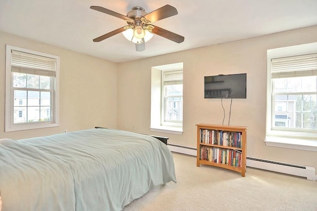 19 Crystal Way Unit 19, Bellingham, MA 02019 - bedroom with baseboard heating, carpet, and a ceiling fan