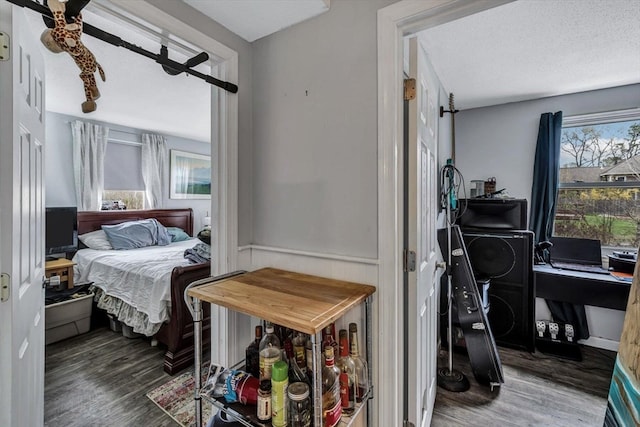 bedroom featuring ceiling fan and wood-type flooring