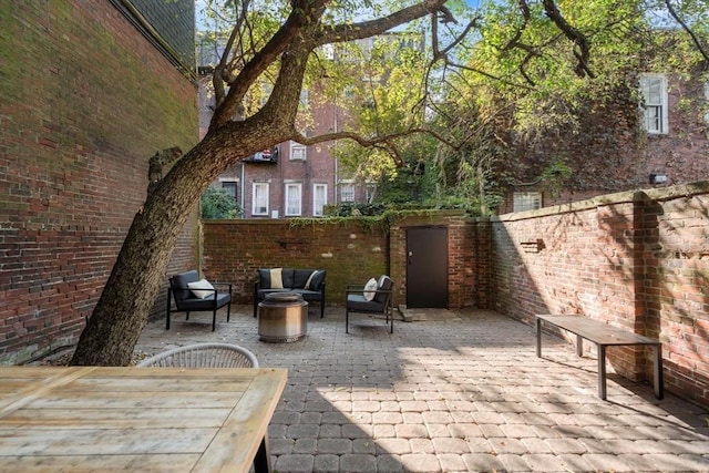 view of patio / terrace with an outdoor living space