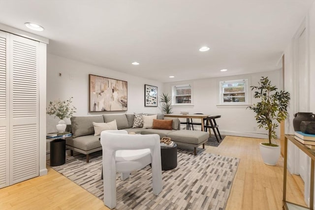 living room featuring hardwood / wood-style flooring