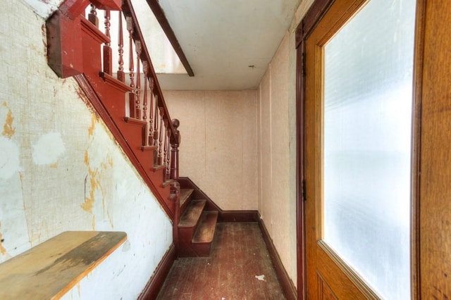 stairs with baseboards
