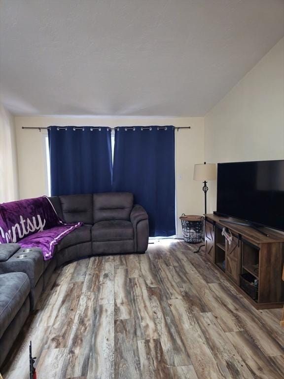 living room with wood finished floors