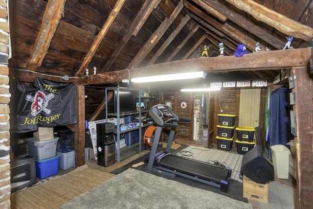 685 Main St, Wilbraham, MA 01095 - exercise area featuring vaulted ceiling
