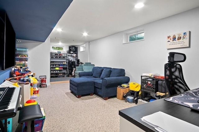 11 Worcester Pl, Holbrook, MA 02343 - rec room featuring recessed lighting and carpet flooring
