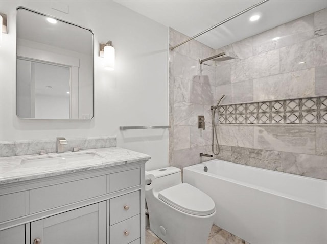 22 Chestnut Pl Unit G1, Brookline, MA 02445 - full bath featuring vanity, shower / bath combination, and recessed lighting