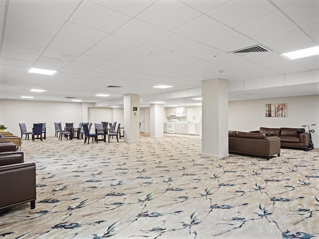 22 Chestnut Pl Unit G1, Brookline, MA 02445 - misc room with carpet and a paneled ceiling