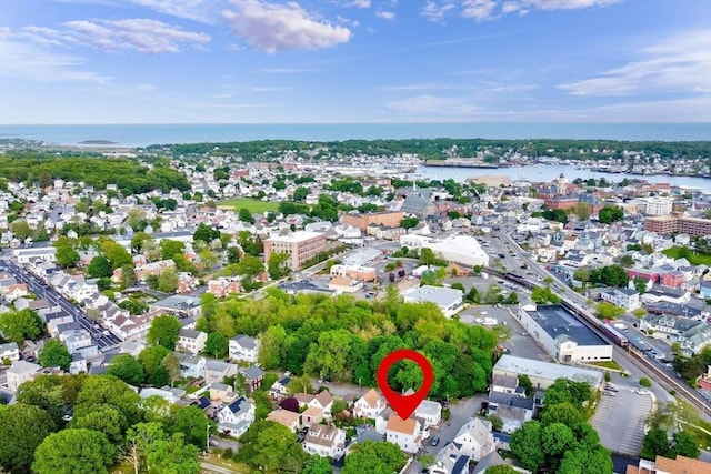 4 Myrtle Sq, Gloucester, MA 01930 - aerial overview of property's location with a large body of water