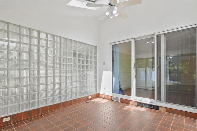 2-4 Founders Rd, Shrewsbury, MA 01545 - unfurnished room featuring ceiling fan, tile patterned flooring, and vaulted ceiling