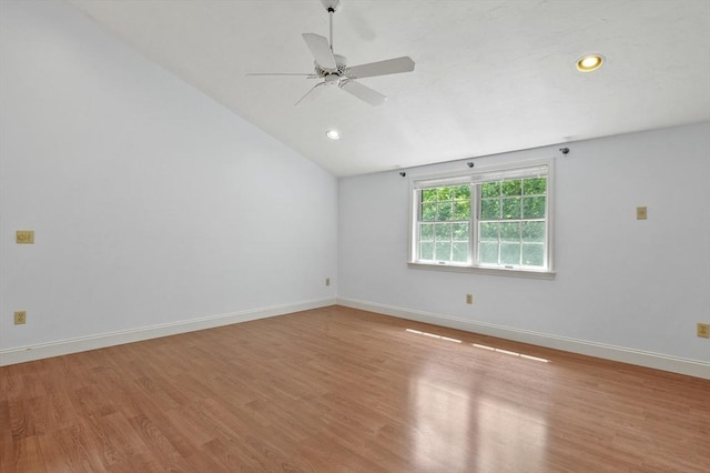 2-4 Founders Rd, Shrewsbury, MA 01545 - unfurnished room featuring light wood finished floors, a ceiling fan, lofted ceiling, and recessed lighting