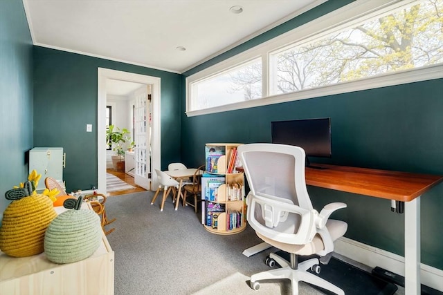office featuring ornamental molding
