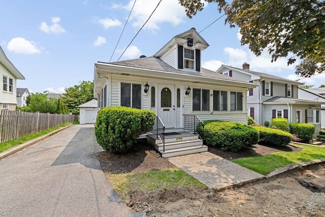 178 Elliot Ave, Quincy, MA 02171 - bungalow-style home with a detached garage and an outbuilding