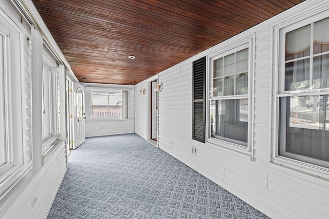 178 Elliot Ave, Quincy, MA 02171 - hallway with wooden ceiling and carpet flooring
