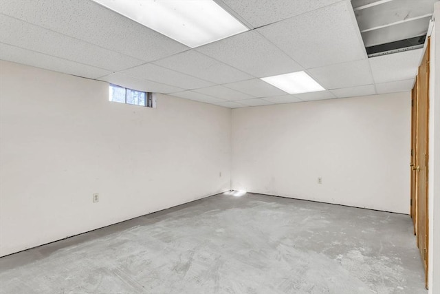 basement with a drop ceiling