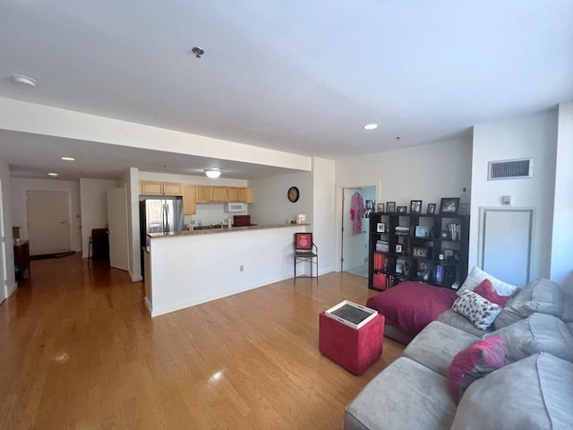 234 Causeway St Unit 723, Boston, MA 02114 - living area featuring light wood-type flooring and recessed lighting