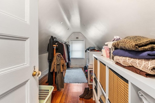 24 Central St, Somerville, MA 02143 - spacious closet with lofted ceiling and hardwood / wood-style floors