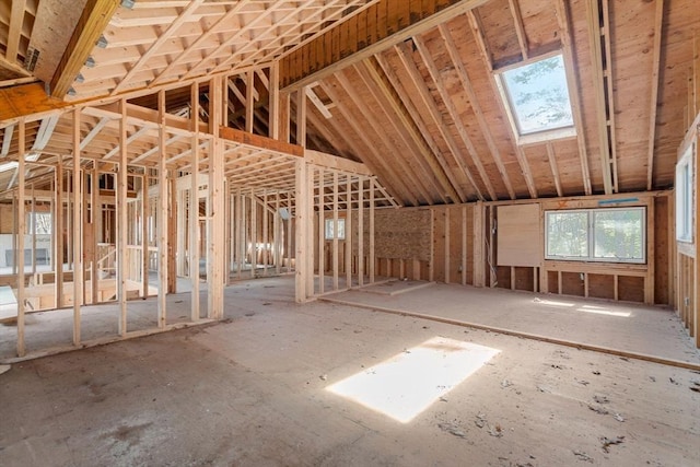 miscellaneous room with a skylight