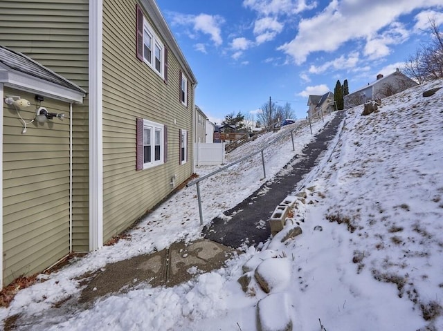 view of snowy exterior