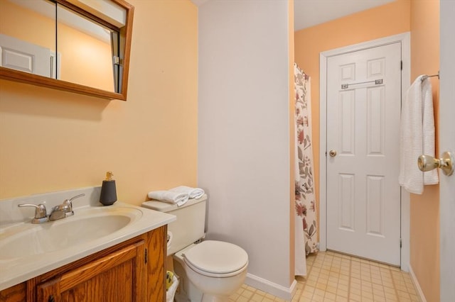 bathroom with toilet and vanity