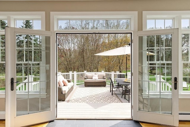 doorway featuring french doors