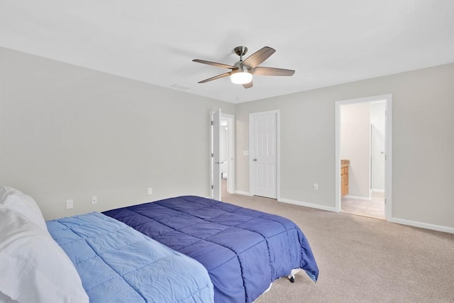 20 Ericka Cir, East Longmeadow, MA 01028 - bedroom with baseboards, carpet, a ceiling fan, and ensuite bath