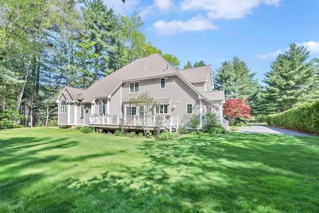 20 Ericka Cir, East Longmeadow, MA 01028 - rear view of house with a lawn and a deck
