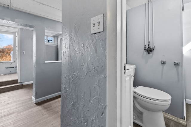 bathroom featuring hardwood / wood-style floors and toilet